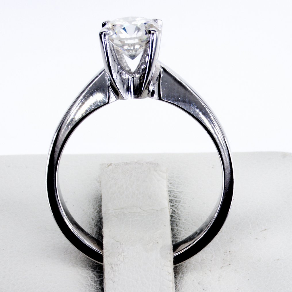 没有保留价 - 订婚戒指 - 14K包金 白金 - 1.05ct. tw. 钻石 (天然) #1.0