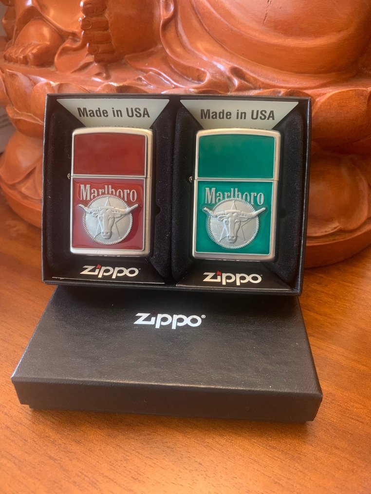 Zippo - 芝宝 - Marlboro Longhorn Zippo - 没有保留价 - 打火机 - 钢材(不锈钢) - (2) #1.0