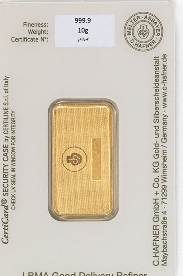 10 grams - Χρυσός .999 - C. Hafner - Sealed & with certificate #1.0
