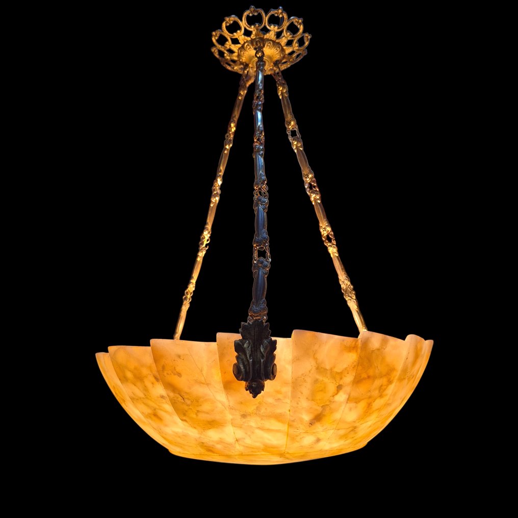 Atelier PETITOT - Πολυέλαιος - Μπρούντζος, Αλαβάστρο - Ανάρτηση, γυαλάδα #3.2