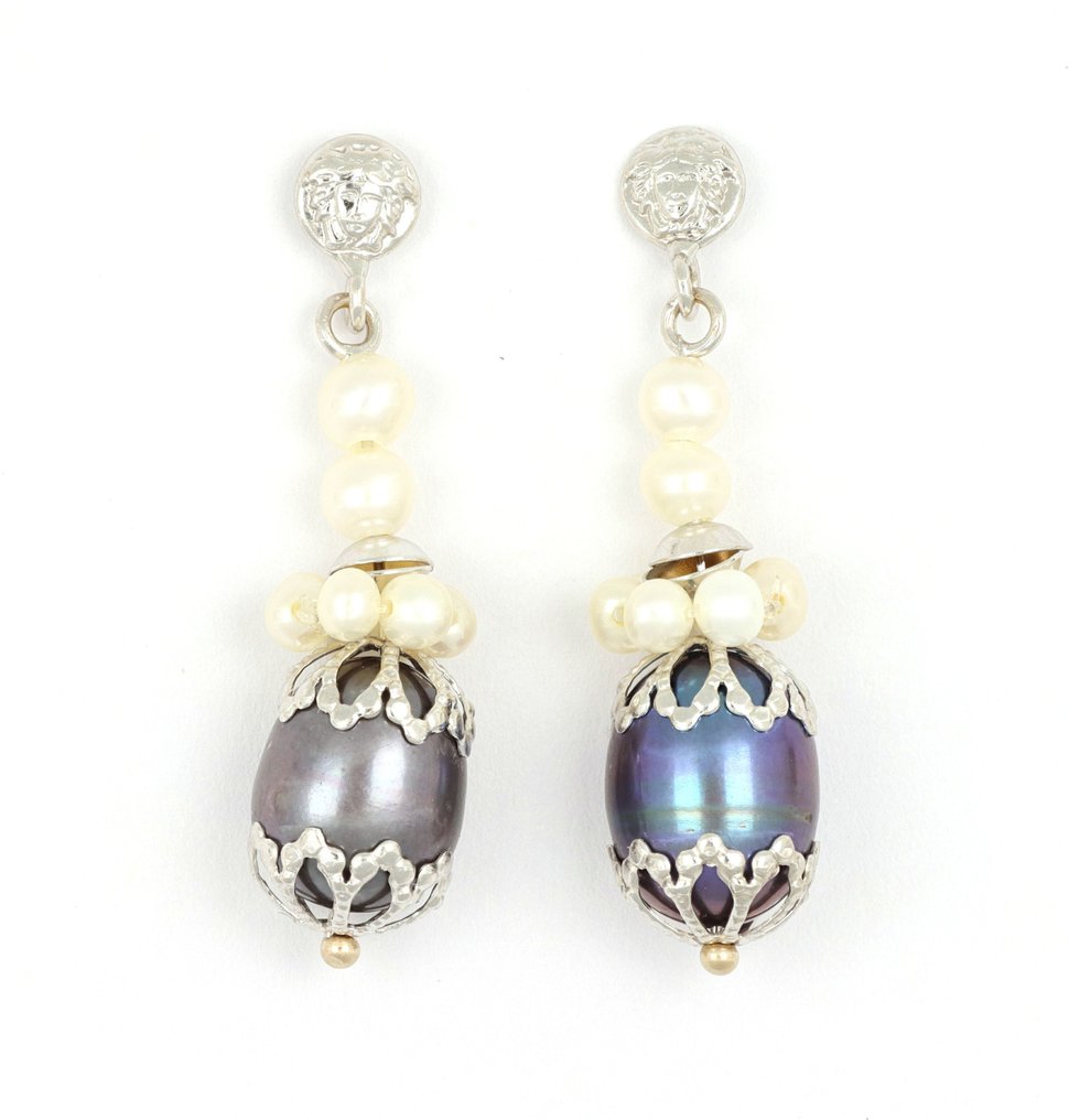 Sem preço de reserva - Brincos - 18 K Ouro branco - Pérola #1.0