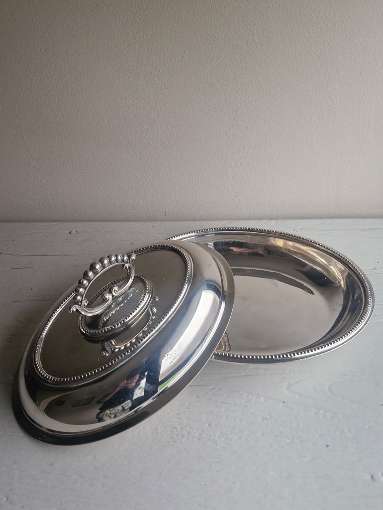 Servierschüssel - Antikes viktorianisches Vorspeisen-Gericht - Silberplatte #1.0