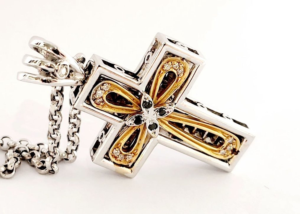 Κολιέ με μενταγιόν - 18 καράτια Λευκός χρυσός -  0.88ct. tw. Διαμάντι (Επεξεργασμένου χρώματος)  - Διαμάντι #2.1