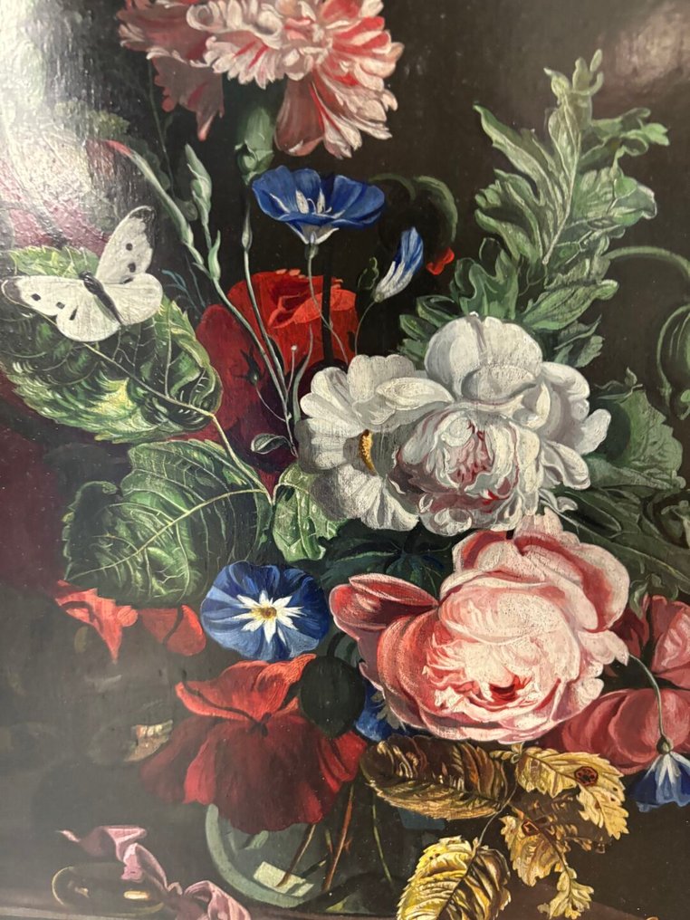 Flämische Schule (XVIII-XIX), Nello stile di (after) - Blumenstrauß mit Schmetterling #3.2