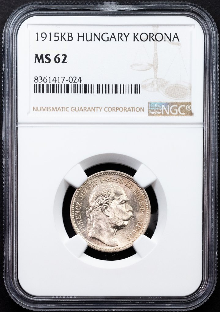 Ουγγαρία. Francisco José I. 1 Corona 1915 - NGC MS62 #1.0