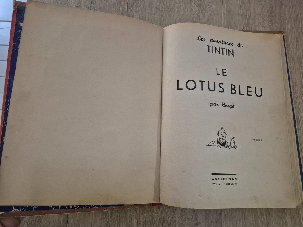 Tintin T5 - Le lotus bleu N&B (A18) - C - 1 Ανακαινισμένο άλμπουμ. - Επανέκδοση #2.1