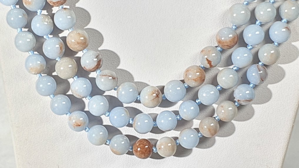 Angelita a Anhidrita Azul - MUITO RARA - Ajuda a nos conectar com os Anjos - Prata 925 - Colar #1.0