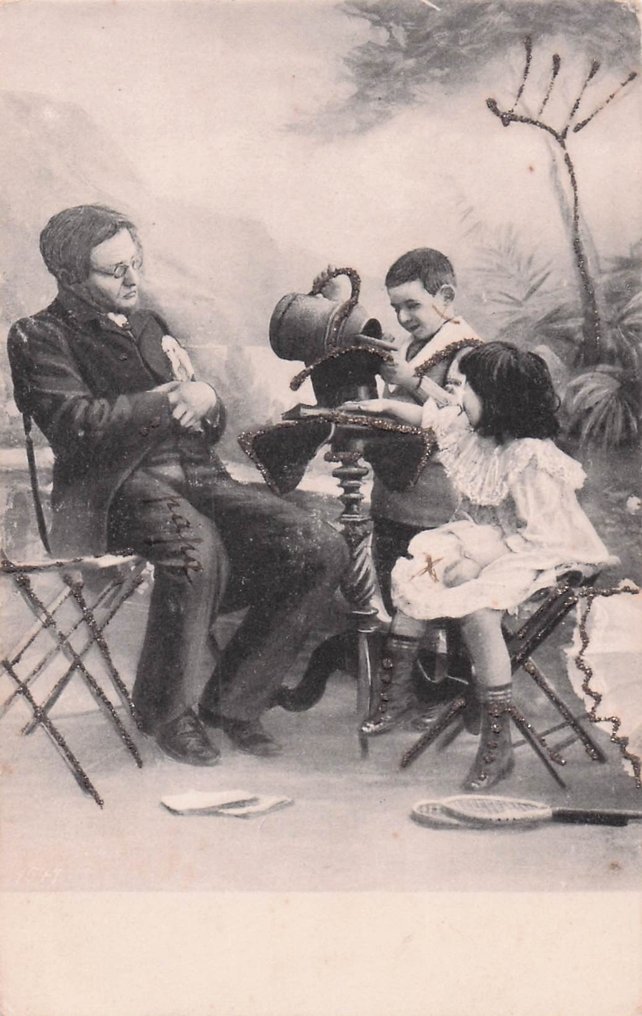 Karty z brokatem i brokatowymi elementami (bardzo zróżnicowane tematy). - Pocztówka (80) - 1910-1950 #4.3