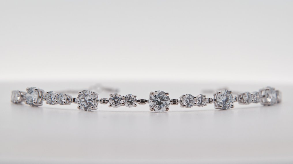 Zonder minimumprijs - Armband - 14 karaat Witgoud -  3.97ct. tw. Diamant (Lab-grown) - Diamant #1.0