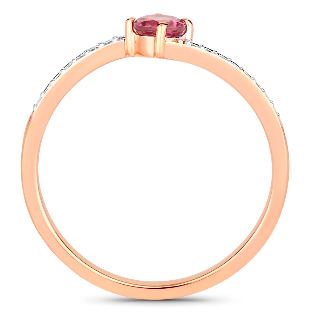 Bague - 14 carats Or rose - 0.34ct. tw. Tourmaline - Diamant #1.0