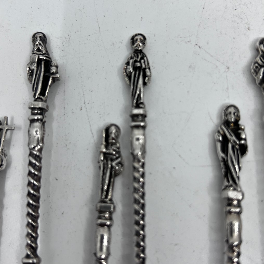 Cuillère à thé (12) - Plaqué(e) argent - 12 apôtres vernis #2.1