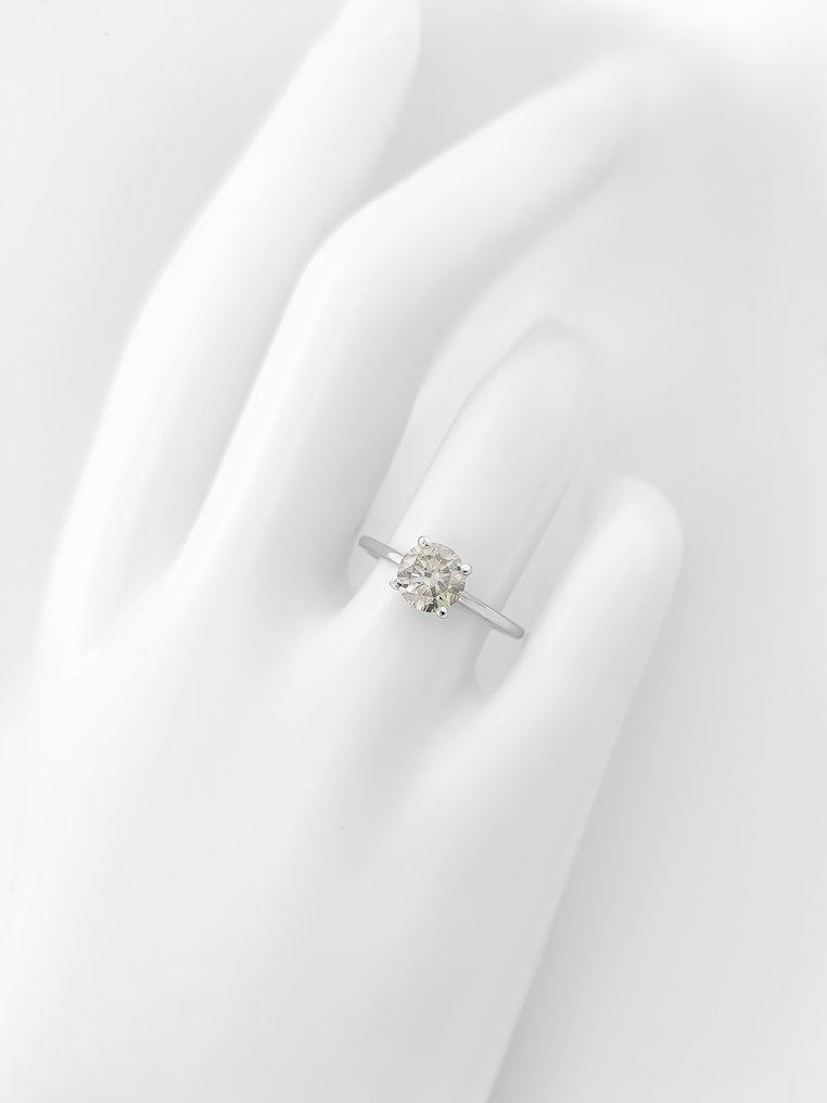 χωρίς τιμή ασφαλείας - Δαχτυλίδι - 14 καράτια Λευκός χρυσός - 0.90ct. tw. Διαμάντι (Φυσικού χρώματος) - Πιστοποιητικό IGI #4.3