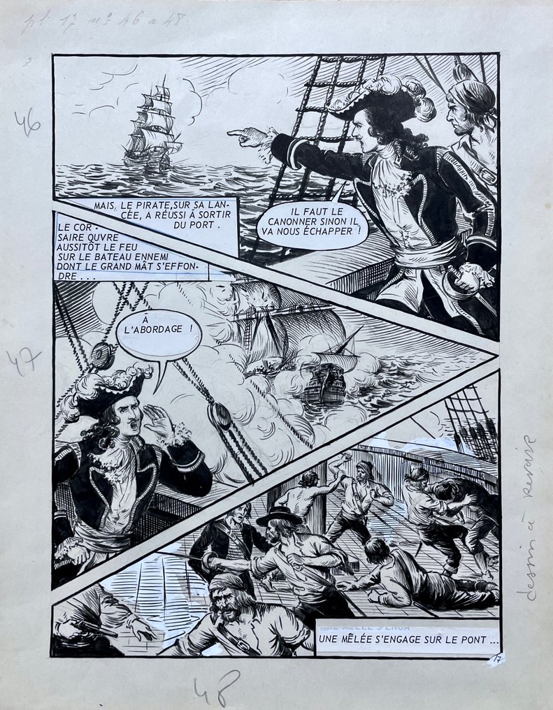 Houy, Raymond - 1 Original page - Jean Bart - le Héros de Dunkerque - (1920's / 1950's) #1.0