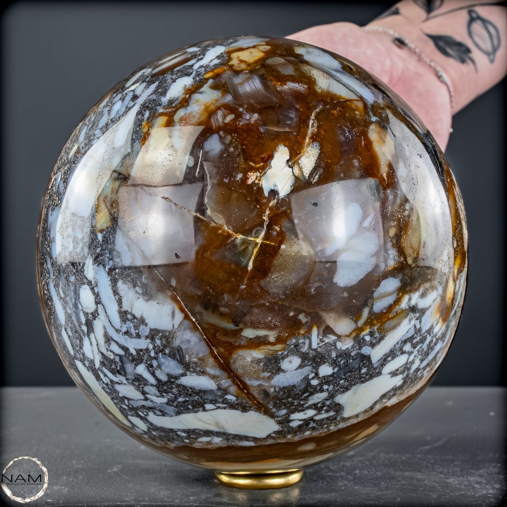 Ekskluzywna kula z opalu, karneolu i agatu z Indonezji – Naturalna elegancja w doskonałej formie- 3011.77 g #1.0