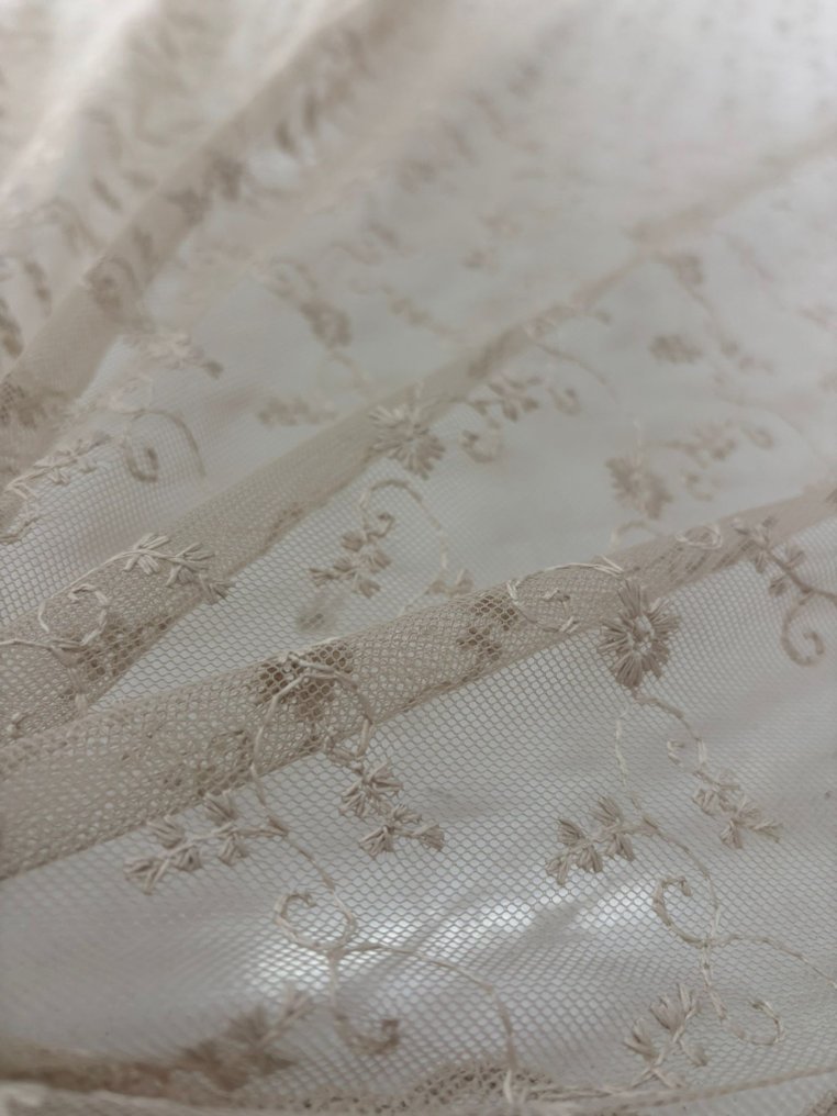 Tecido para cortina de renda preciosa, tulle francês bordado e com acabamento na base, com pequeno - Tecido de cortina  - 400 cm - 300 cm #1.0