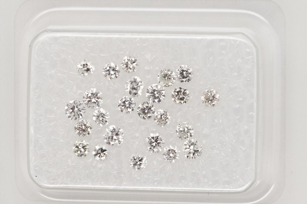 Nincs minimálár - 24 pcs Gyémánt (Természetes) - 0.66 ct - Vegyes forma - E, H - VS1, VS2, SI1, SI2, I1, I2, I3 - Gem Report Antwerpen (GRA) #2.1