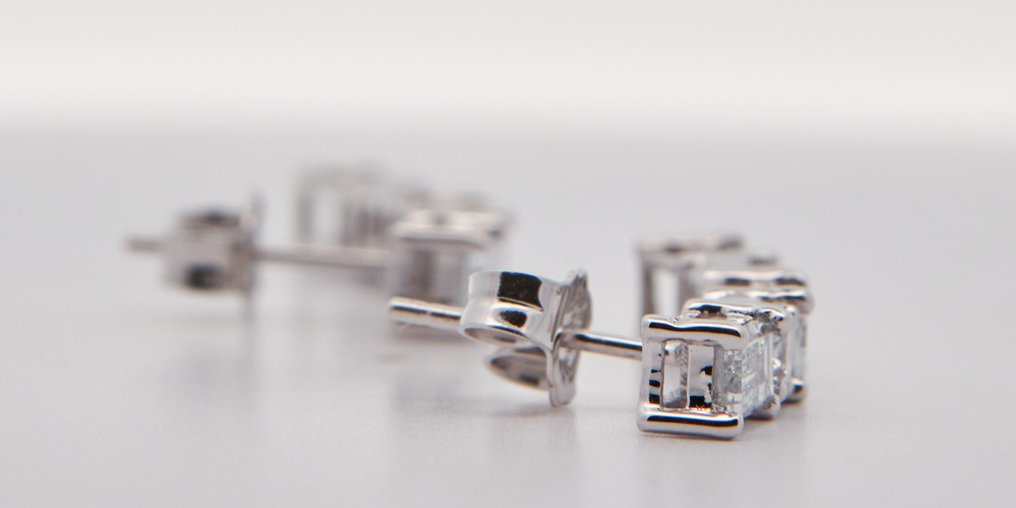 沒有保留價 - 耳環 - 14 克拉 白金 -  2.48ct. tw. 鉆石 (實驗室培育) #2.1
