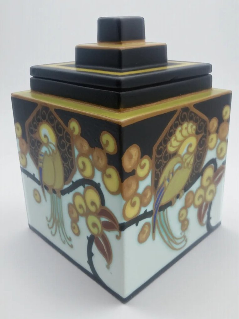 Boch Frères - Charles Catteau - Vase -  D.1130  - Faïence - Boîte carrée couverte #1.0