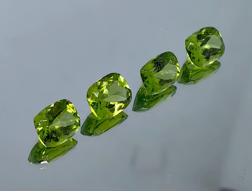 4 pcs  橄榄石  - 8.90 ct - 安特卫普宝石检测实验室（ALGT） #4.3