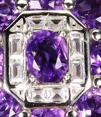 Nincs minimálár - Függő Ezüst Ametiszt - 9 természetes ametiszt #3.2