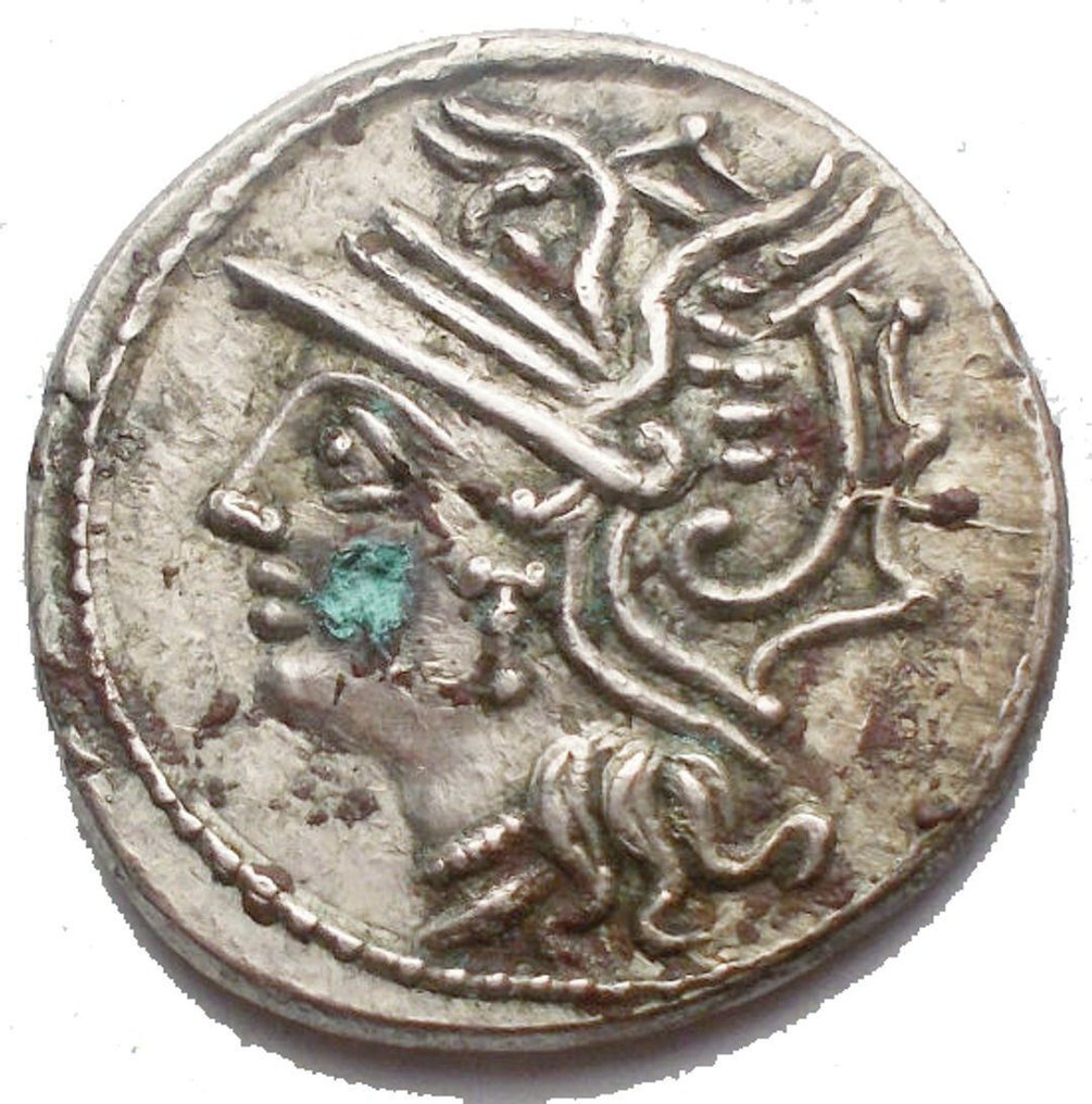 Roman Republic. L. Appuleius Saturninus, 104 BC. Fourrée Denarius  (No reserve price) #1.0