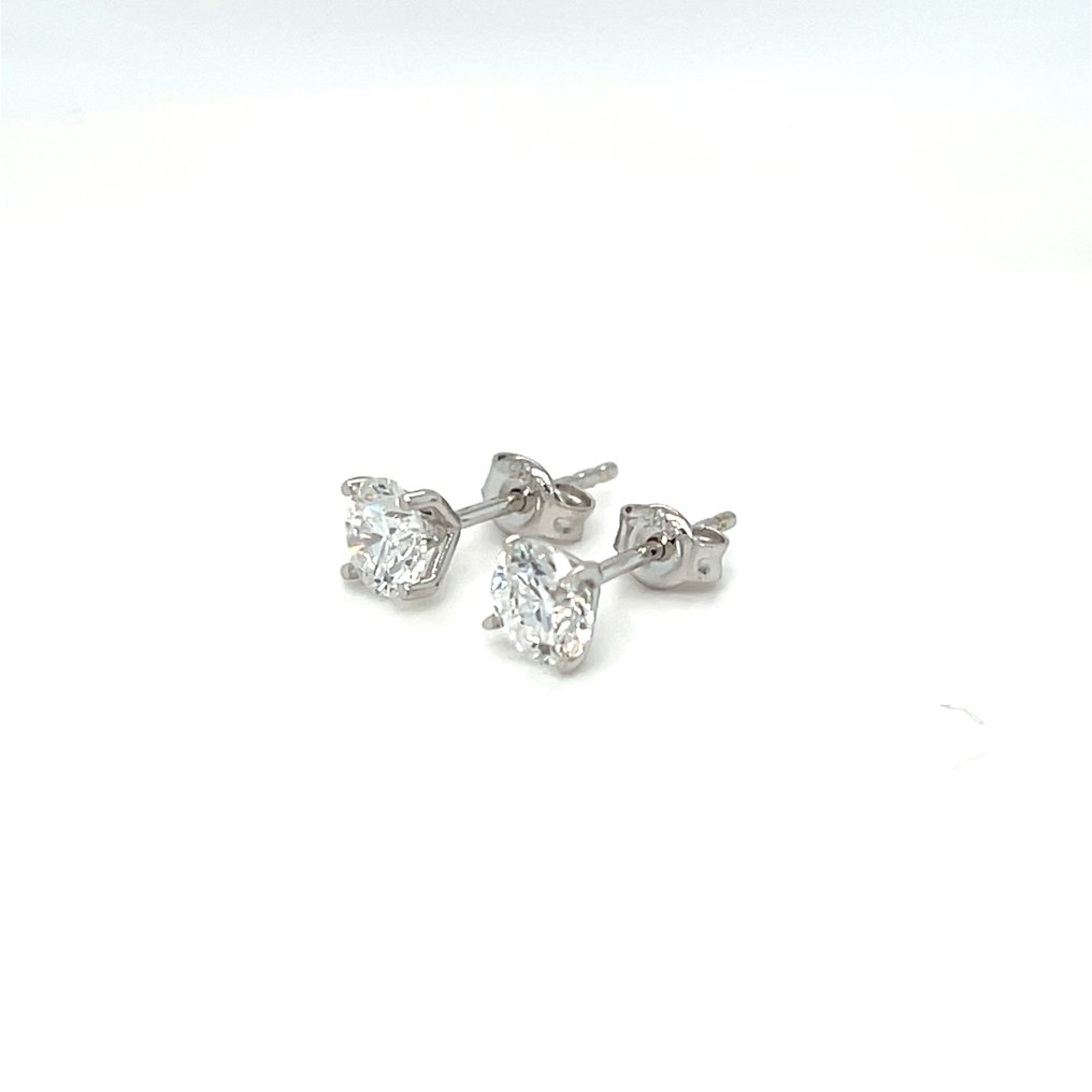 χωρίς τιμή ασφαλείας - Σκουλαρίκια - 14 καράτια Λευκός χρυσός - 1.08ct. tw. Διαμάντι (Εργαστηριακής καλλιέργειας) #4.3