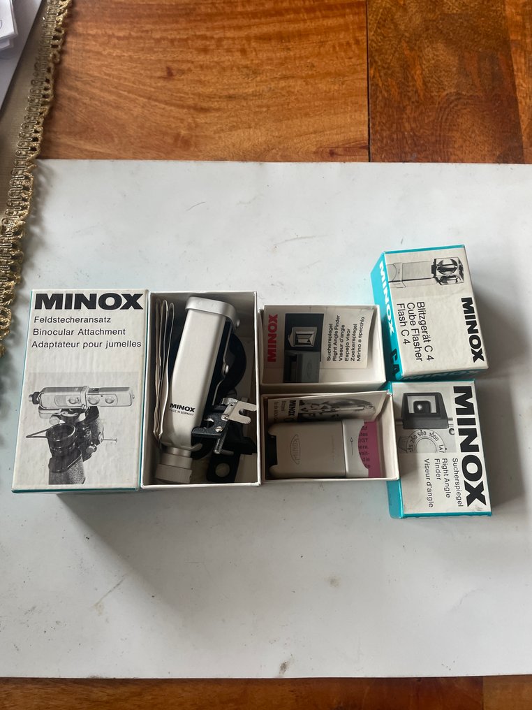 Minox A / B / C / uchwyt do lornetki + lampa błyskowa + wizjer katowy Spioncamera #1.0