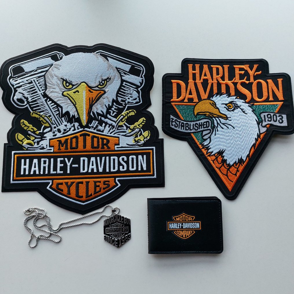 Memorabilia collection - Lotto 2 large size patches with new design Harley Davidson, perfect for Harley jackets, sticker. #1.0
