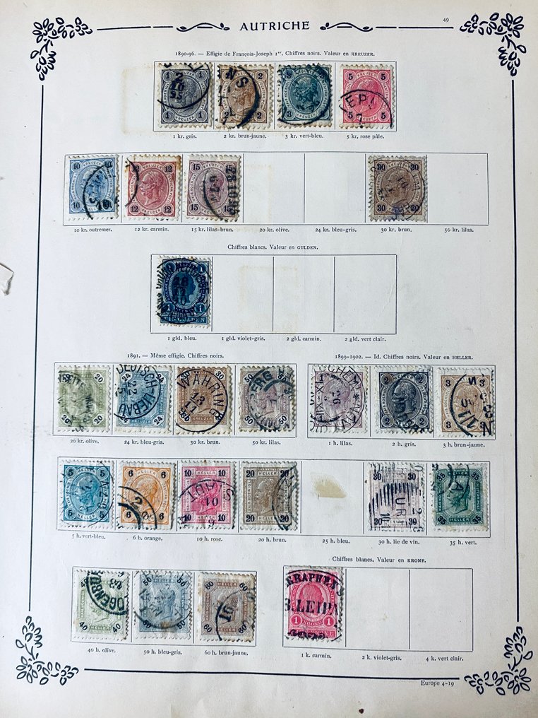 世界  - 奥地利和比利时的收藏品在旧相册页上 #1.0