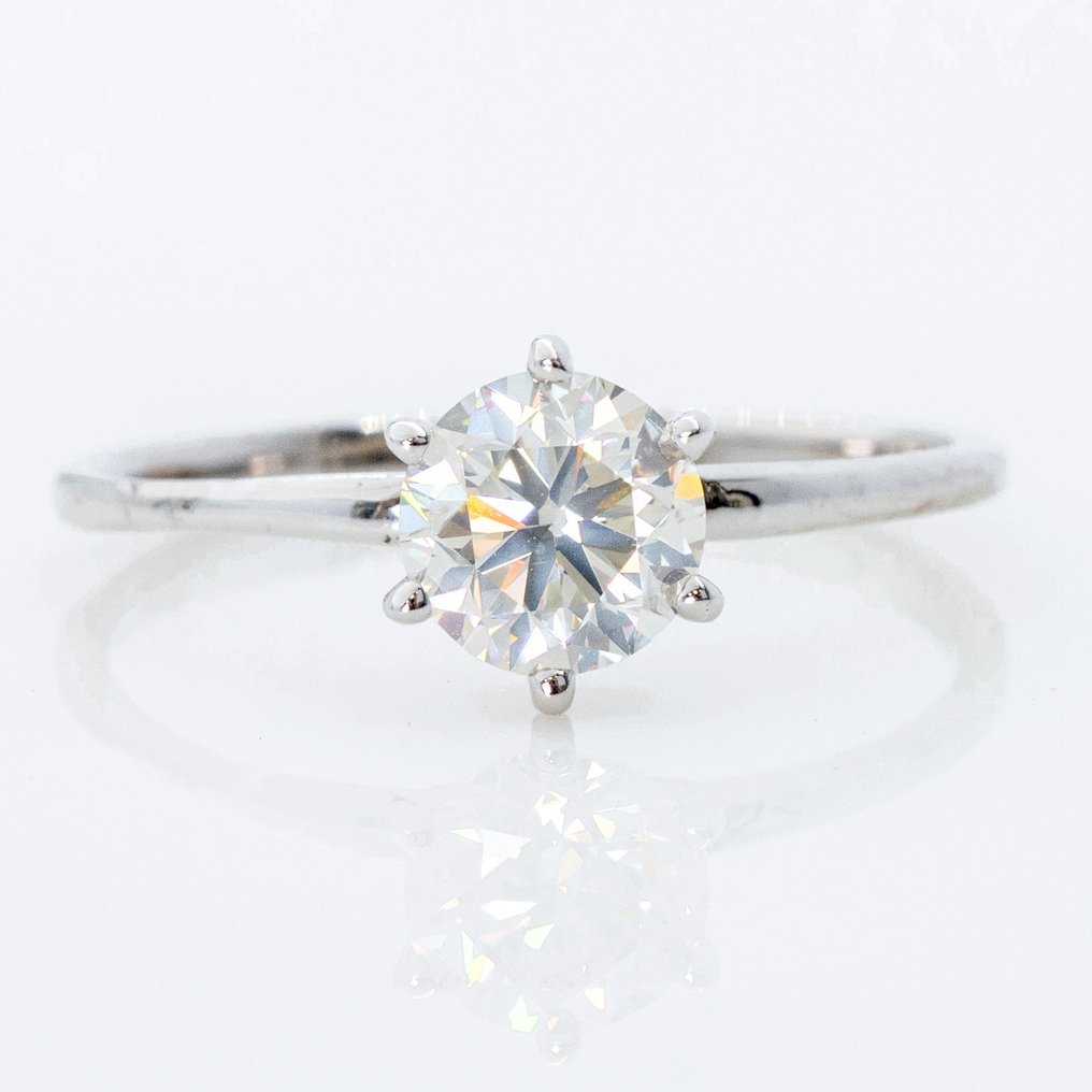 χωρίς τιμή ασφαλείας - Δαχτυλίδι - 18 καράτια Λευκός χρυσός - 0.90ct. tw. Διαμάντι (Φυσικό) - GWLab #3.2