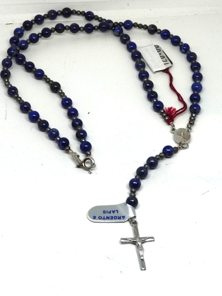 Terço - Raro rosário do Vaticano em prata 925 e lapislázuli da coleção, magnificamente trabalhado. - 2000-2010 #1.0
