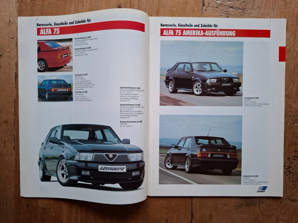 Brochure - Alfa Romeo - by Zender - 75 / 33 & Giardinetta / GTV6 / Sprint / Spider / 164 - 1990 #3.2