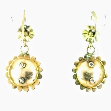 耳环 - 18K包金 黄金 红宝石 #4.3