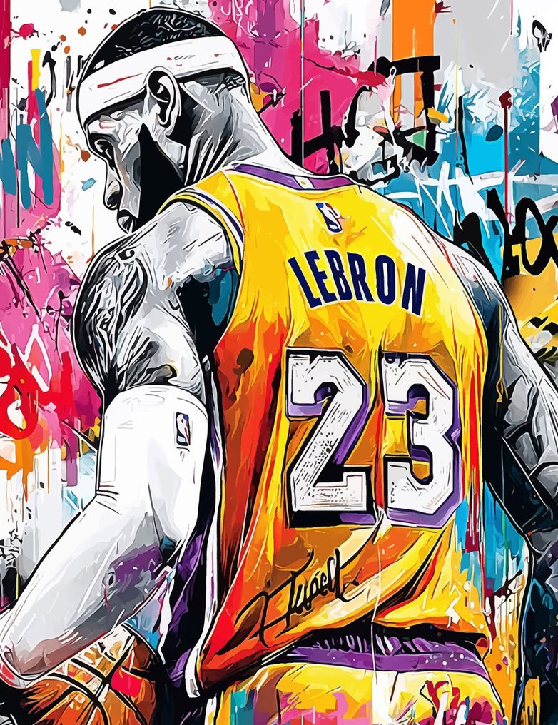 IPR Graph - LeBron's Legacy: High-Energy Mixed Media Artwork, Jersey No. 23 #1.0