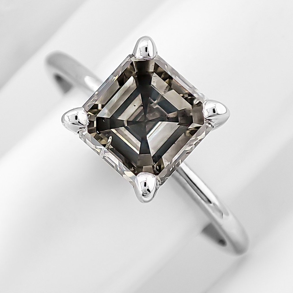 没有保留价 - 戒指 - 14K包金 白金 - 1.80ct. tw. 钻石 (天然色彩的) #2.1