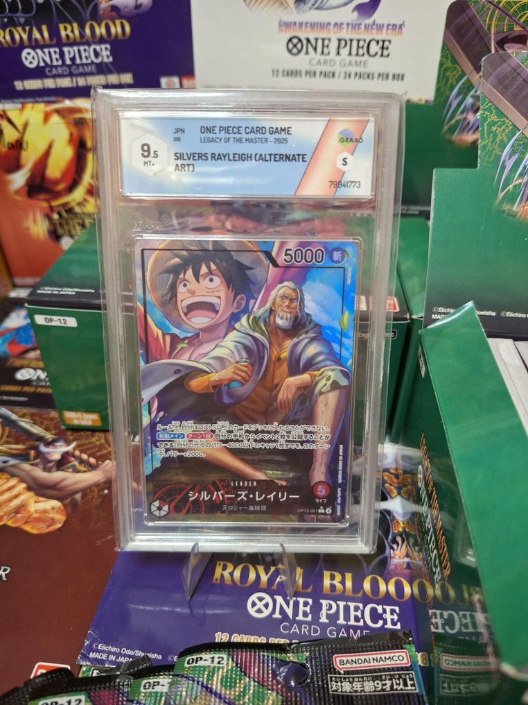 Bandai Graded card - One Piece - Silvers Rayleigh OP12-001 Alternate art - Graad 9.5 #3.2