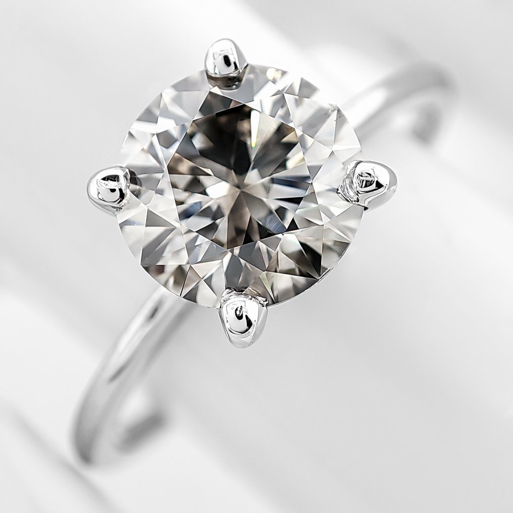 没有保留价 - 戒指 - 14K包金 白金 - 1.52ct. tw. 钻石 (天然色彩的) - IGI 证书 #1.0