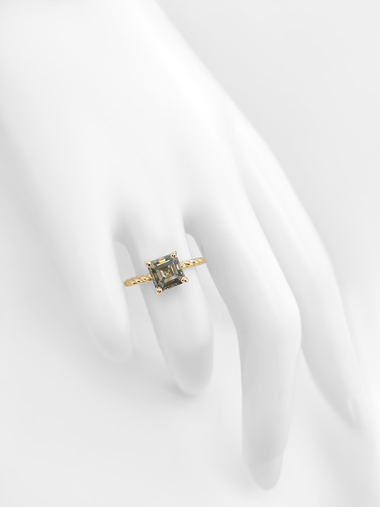 Sans prix de réserve - Bague - 14 carats Or jaune - 1.53ct. tw. Diamant (Couleur naturelle) #4.3