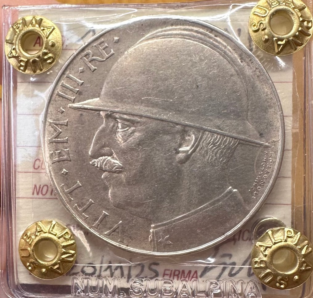 意大利， 王国 Vittorio Emanuele III. 20 Lire 1928 " Elmetto " #1.0