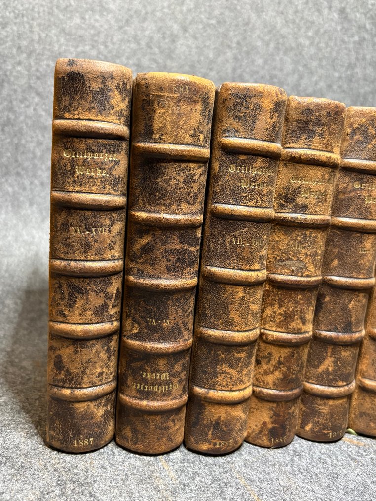Franz Grillparzer - Sämtliche Werke (1887) – 12 volumes in 8 – Luxury Prague half-leather binding – Cotta, Stuttgart - 1887-1887 #4.3