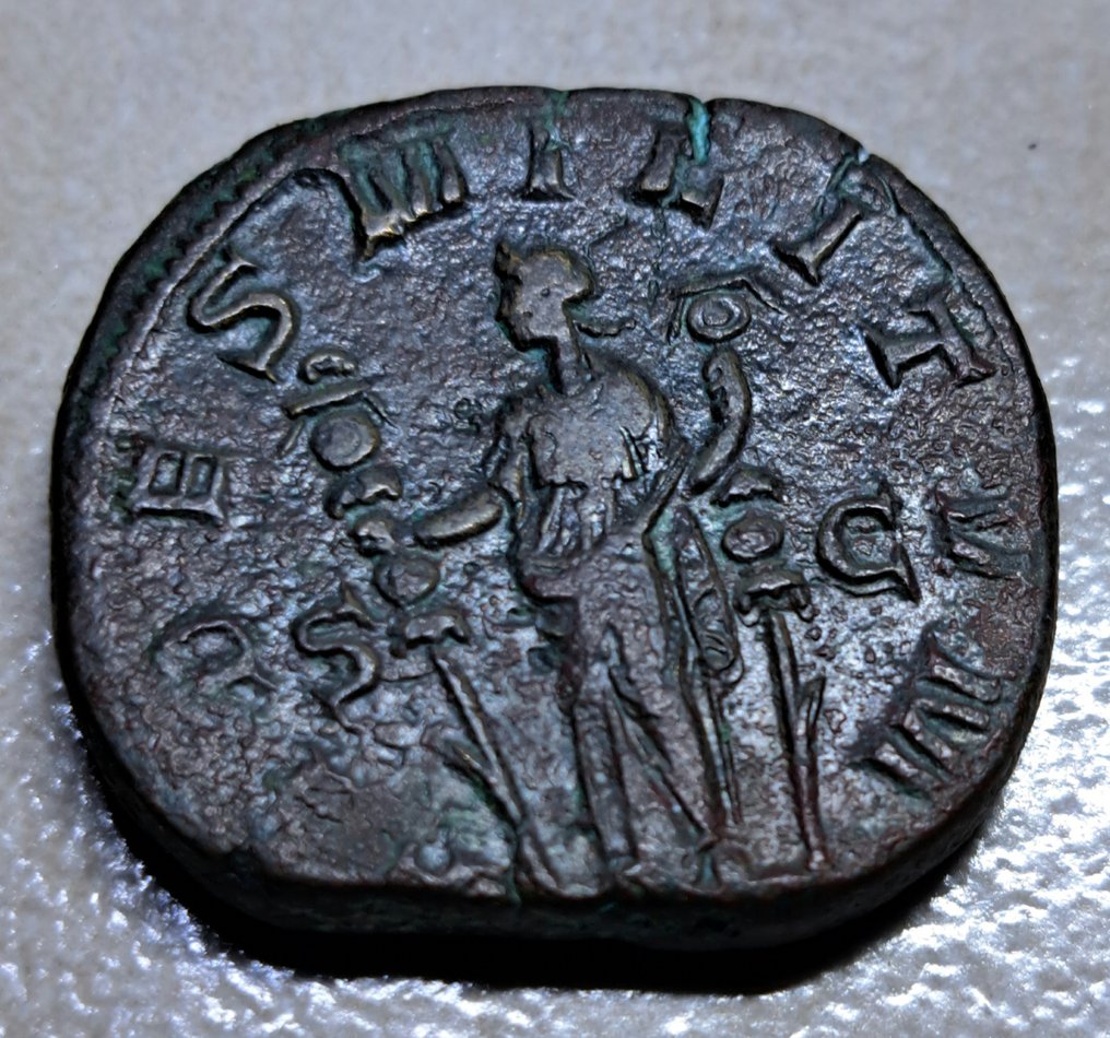 Roman Empire. Philip I (AD 244-249). Sestertius Rome - FIDES MILITVM (No reserve price) #4.3