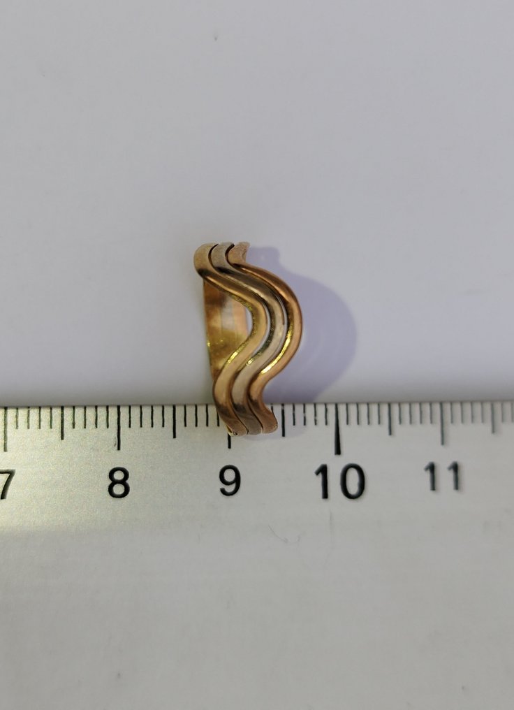 Sem preço de reserva - Anel - 18 K Ouro amarelo - Feito à mão, três ouros #3.2