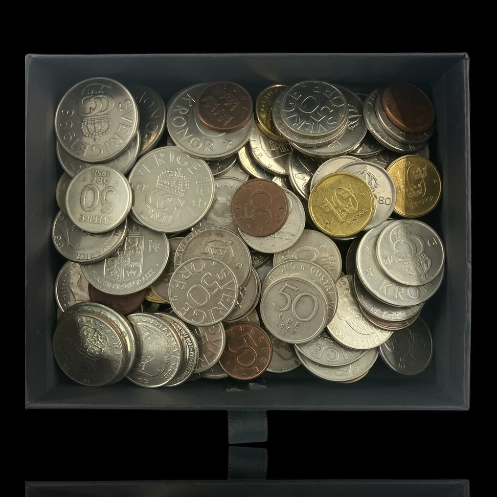 Svezia. Lote de 110 Moedas da Suécia, Várias datas, Vários Metais Várias Datas (Senza prezzo di riserva) #1.0