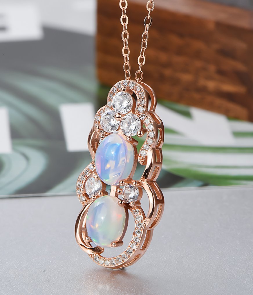 Sans prix de réserve - Collier avec pendentif Argent -  1.56ct. tw. Opale #1.0