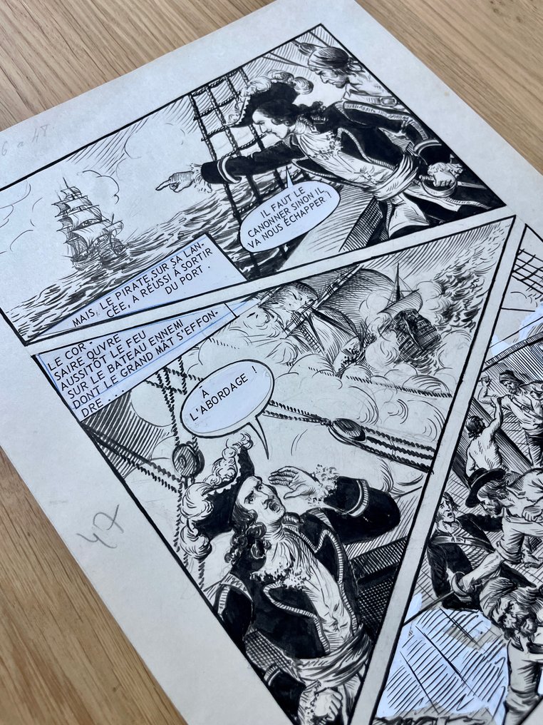 Houy, Raymond - 1 Original page - Jean Bart - le Héros de Dunkerque - (1920's / 1950's) #3.2