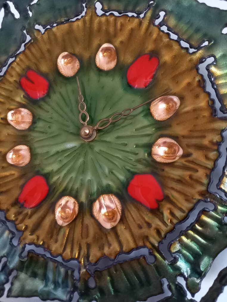 挂钟 -  老式 - 搪瓷 - 1950-1960 #3.2