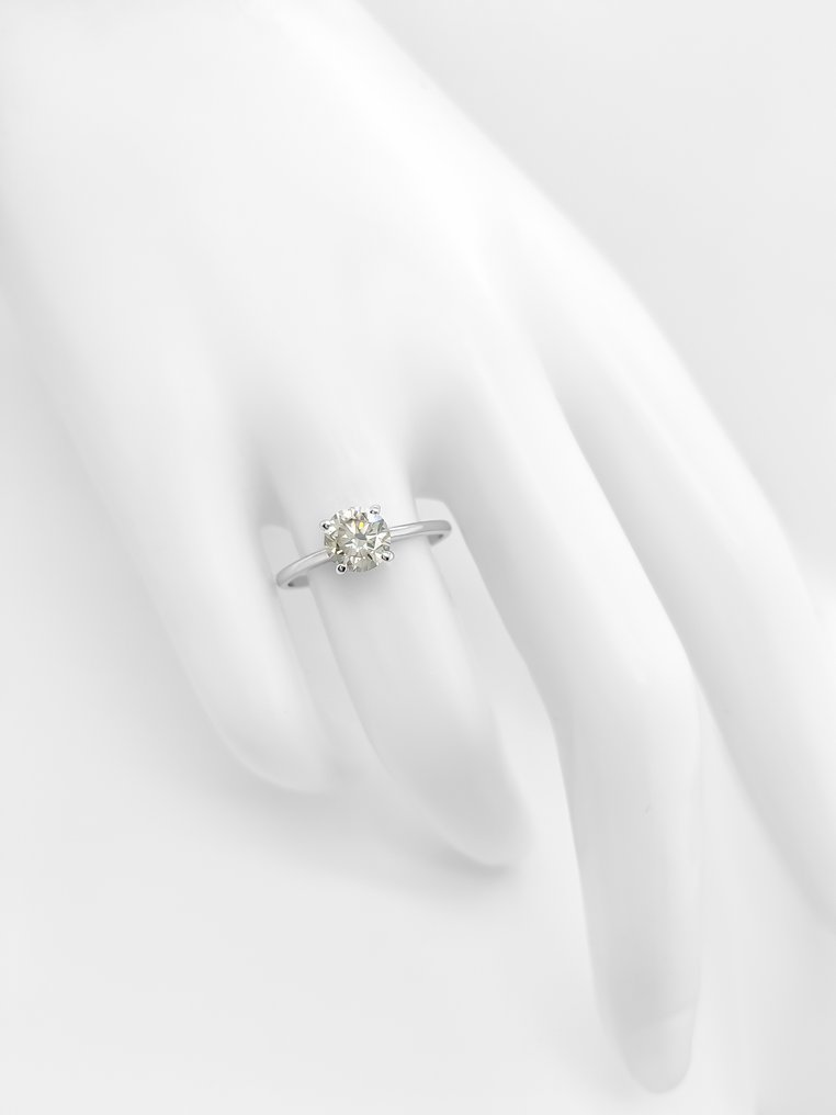 χωρίς τιμή ασφαλείας - Δαχτυλίδι - 14 καράτια Λευκός χρυσός - 0.90ct. tw. Διαμάντι (Φυσικού χρώματος) - Πιστοποιητικό IGI #3.2