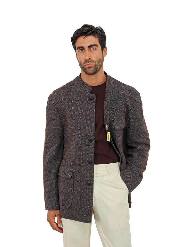 RUBINACCI NAPOLI RRP 1940€ Brown Sahariana Guru Jacket Wool / Cotton - 54 IT - Bleiseri - Uudet lapulliset #1.0