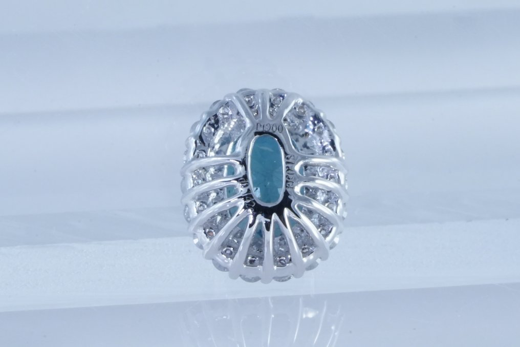 没有保留价 - 吊坠 白金 -  1.19ct. tw. 蓝宝石 - 钻石 #4.3