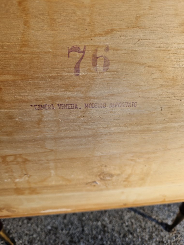 Centre de table - Bois, Laiton, Verre - Paire de tables de nuit vintage #3.2